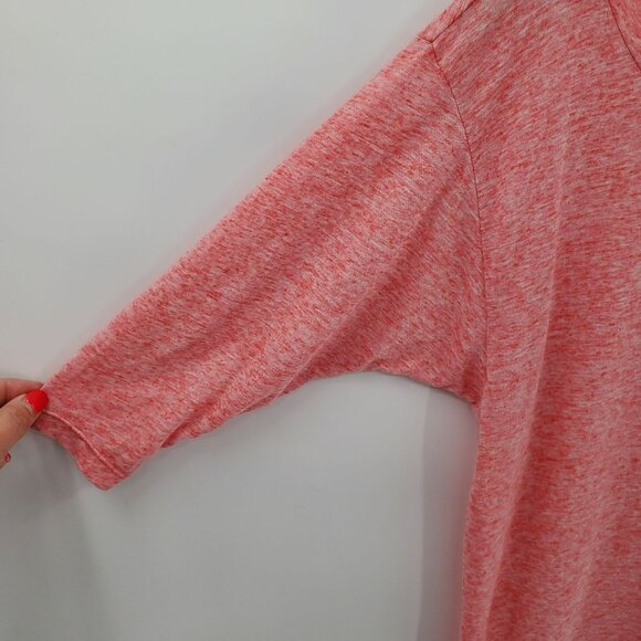 American Eagle Womens Linen Blend Scoop Neck T-Shirt Size XS Pink 3/4 Sleeve - Picture 4 of 8